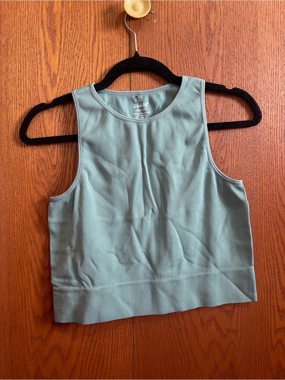 Women's Blue/Green Ribbed Crop Tank